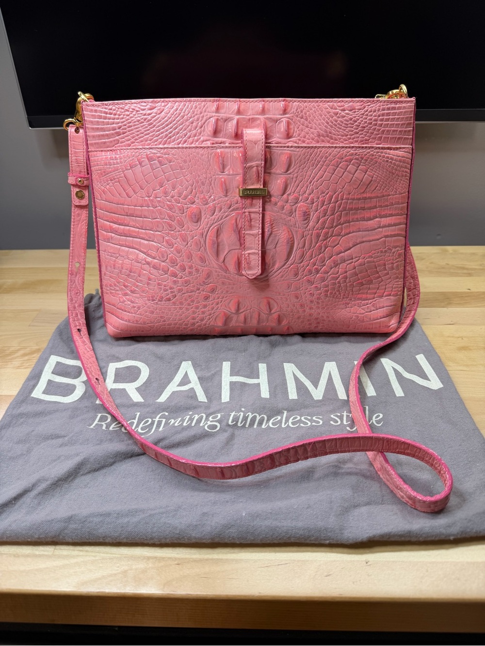 Brahmin - All Day Convertible in Pink Lychee.